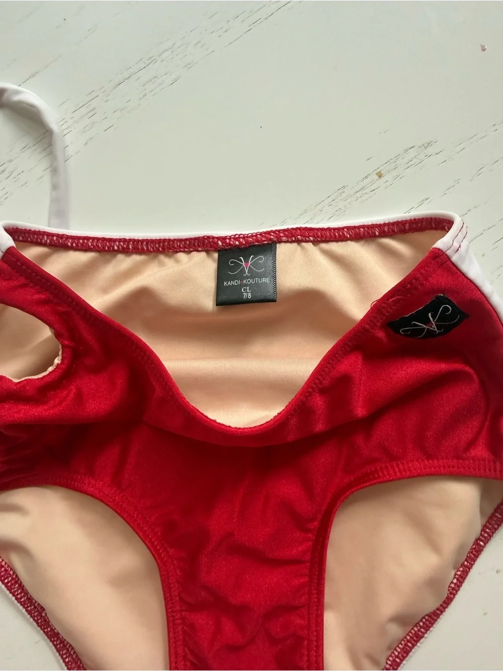 Kids Red Dance Briefs with Side Cutouts by Kandi Kouture